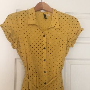 H&M Tunic/Dress Yellow with Black Hearts